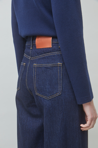 Turn-Up Wide-Leg Denim Jeans