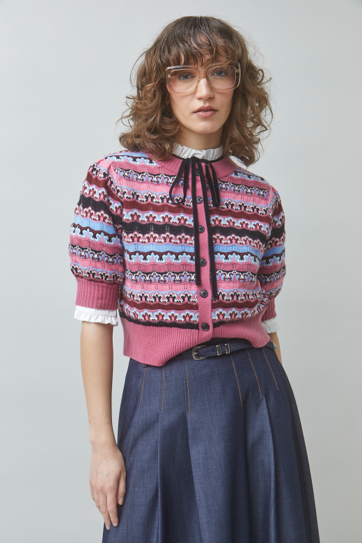 Jacquard Knit Cardigan