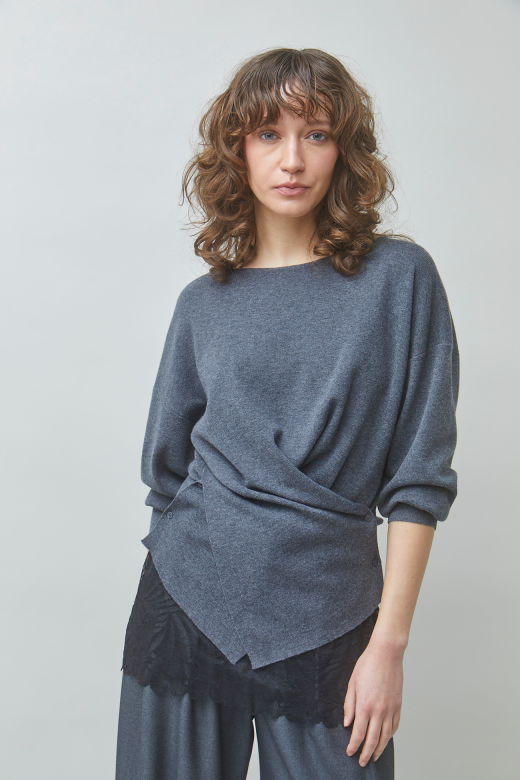 Wrap Detail Fine Knit Jumper