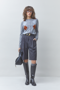 Argyle Fine Knit Cardigan