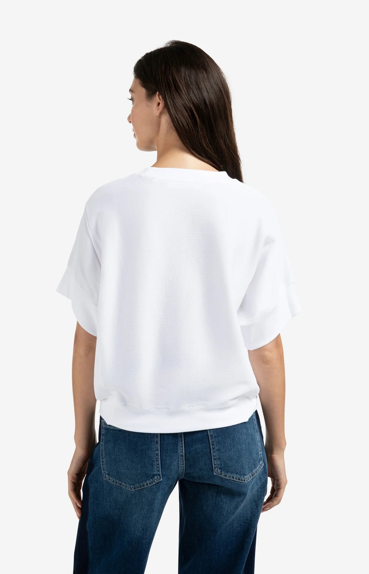 Ribbed Jersey Top with Short Sleeves