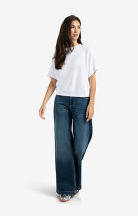 Ribbed Jersey Top with Short Sleeves