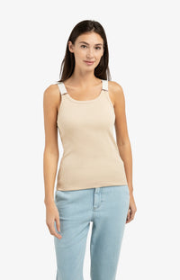 Ribbed Singlet with Ring Details