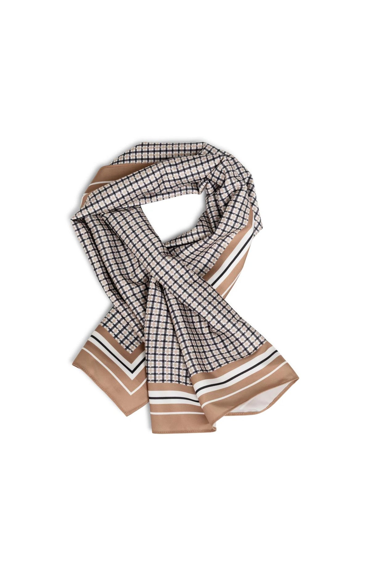 Satin Scarf With Border Print