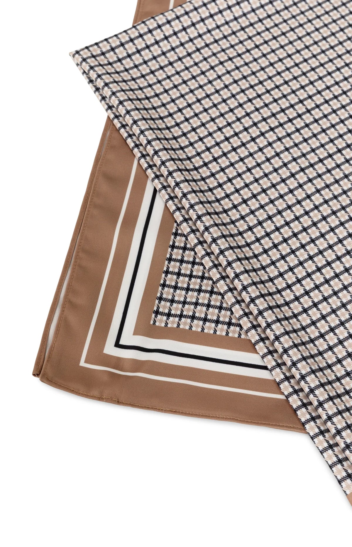 Satin Scarf With Border Print