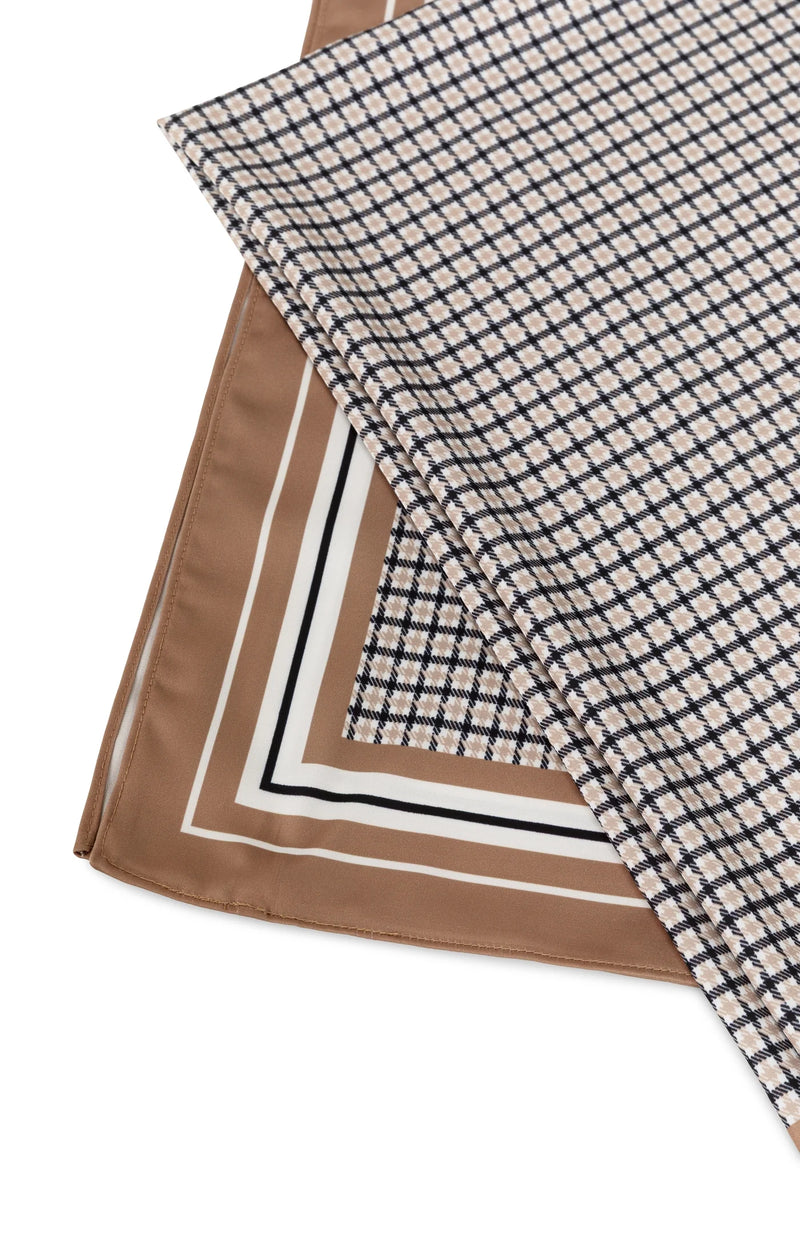 Satin Scarf With Border Print
