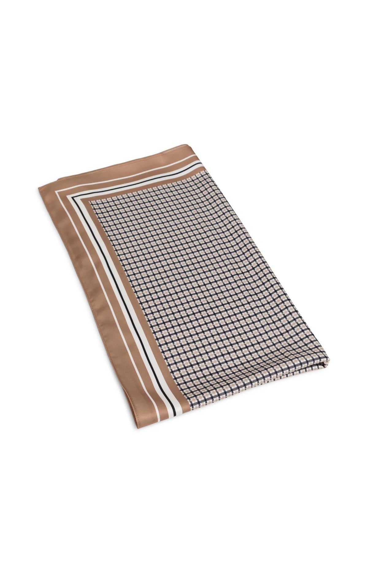 Satin Scarf With Border Print