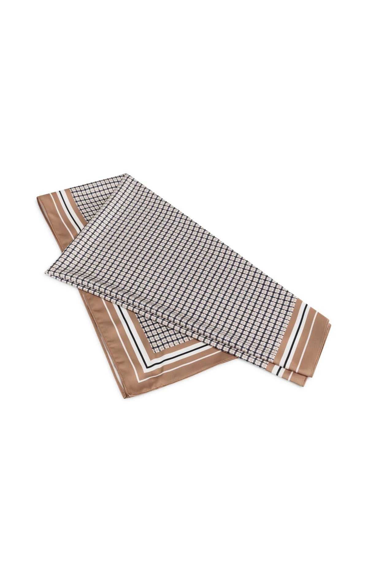Satin Scarf With Border Print