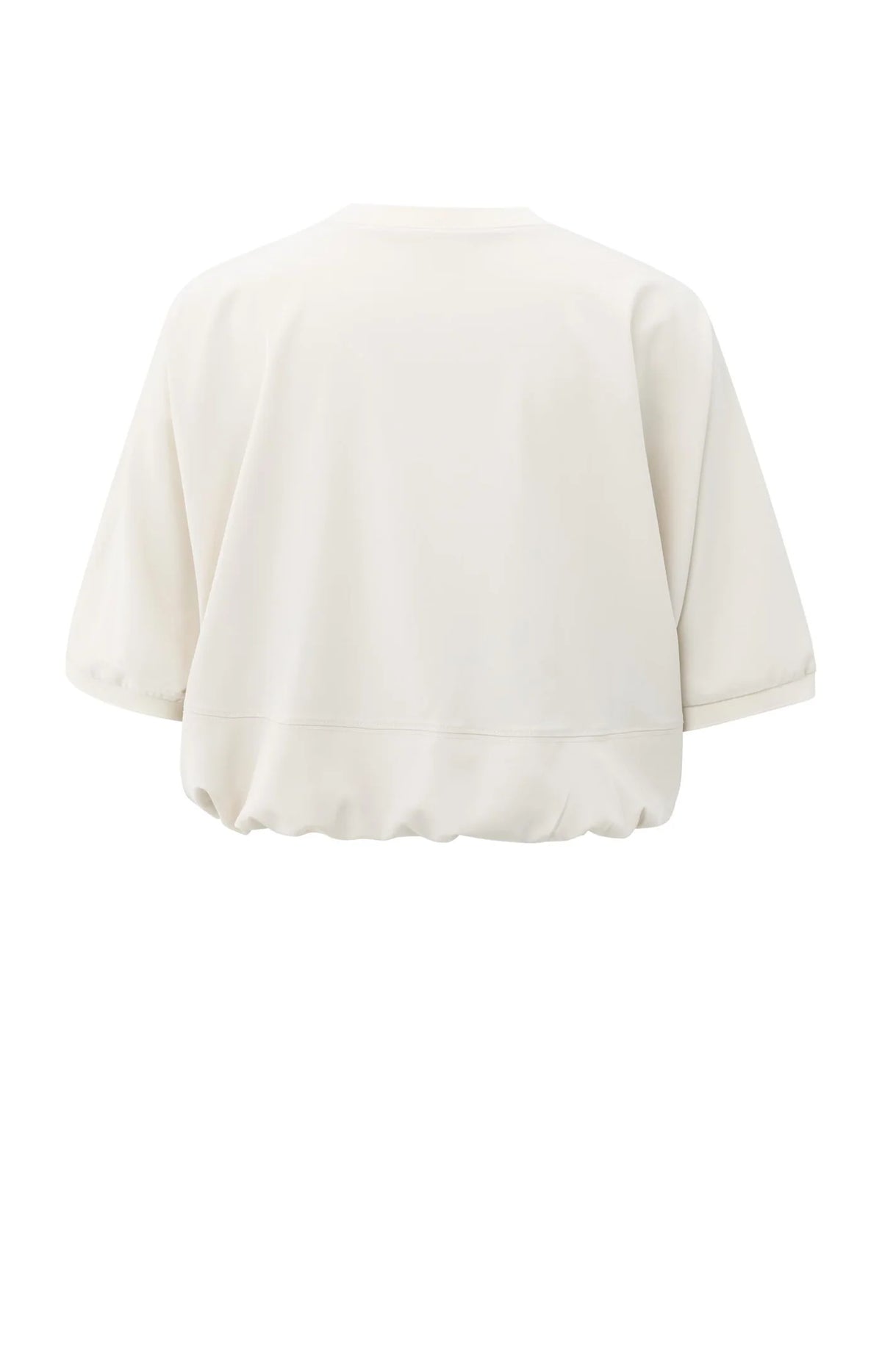 Short Sleeve Top with Balloon Hem