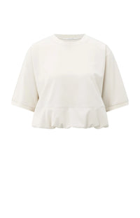 Short Sleeve Top with Balloon Hem