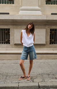 YAYA Sleeveless Pleat Detail Blouse