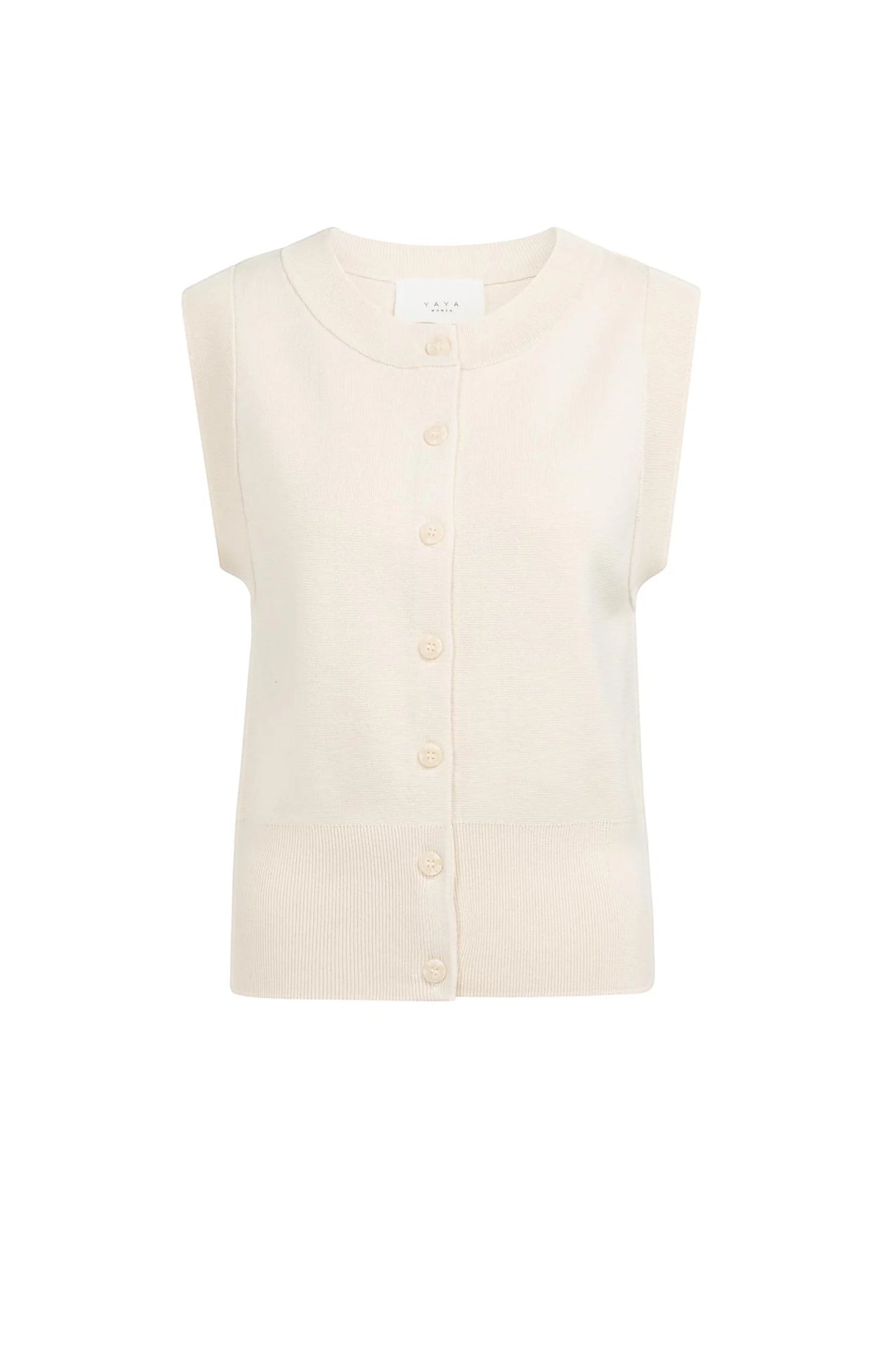 Sleeveless fine knitted cardigan