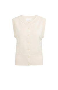 Sleeveless fine knitted cardigan