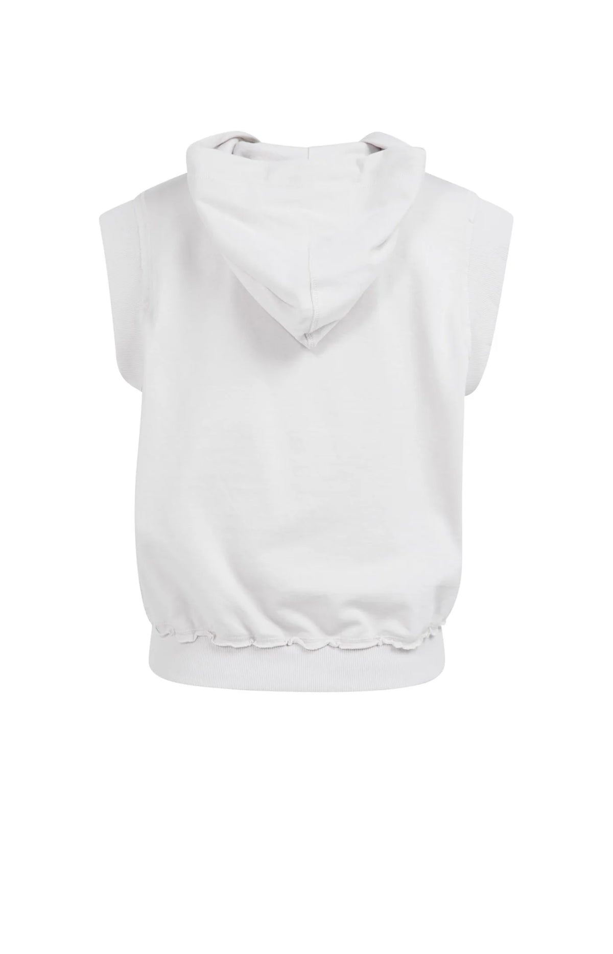 Sleeveless Hoodie with Cords