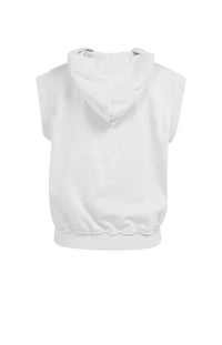 Sleeveless Hoodie with Cords