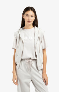 Sleeveless Hoodie with Cords