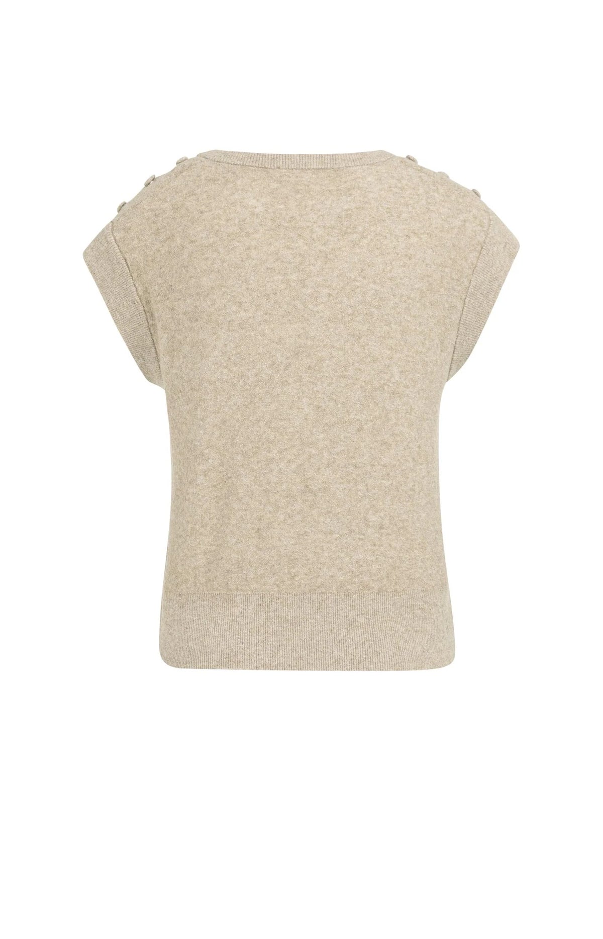 Sleeveless Sweater with Shoulder Button Details
