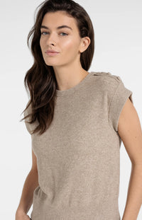 Sleeveless Sweater with Shoulder Button Details (Copy)