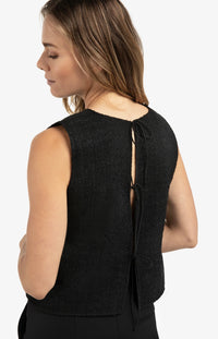 Sleeveless Top with Bow Details on the Back
