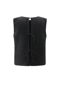 Sleeveless Top with Bow Details on the Back