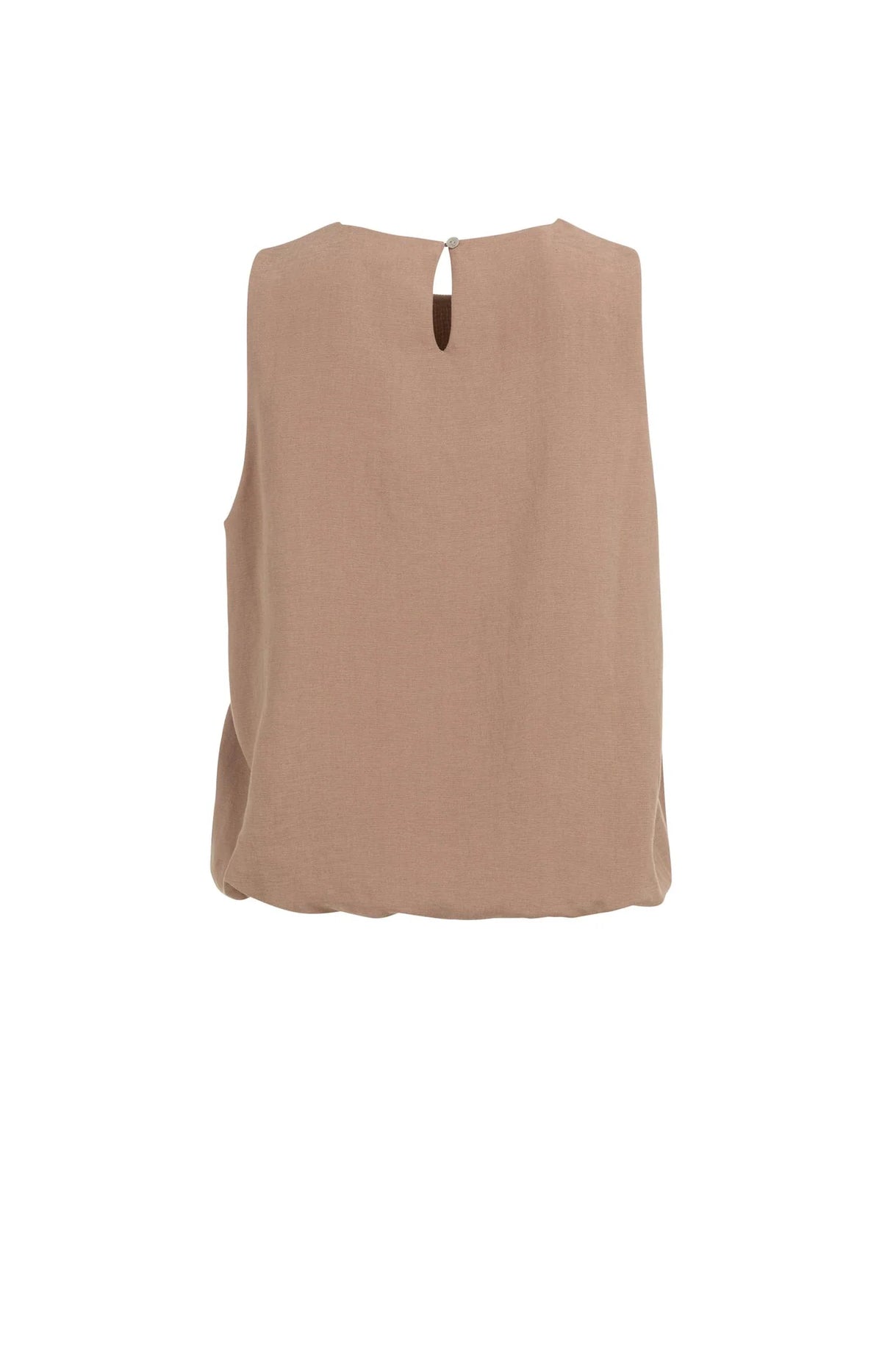 Sleeveless Woven Top with Balloon Hem
