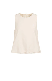 Sleeveless Woven Top with Balloon Hem