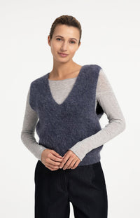 Soft Knit Spencer with Deep V-neck