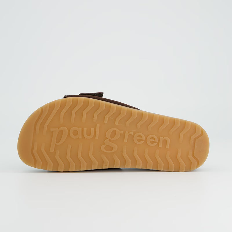 Brown Suede Slide Sandal with Buckle