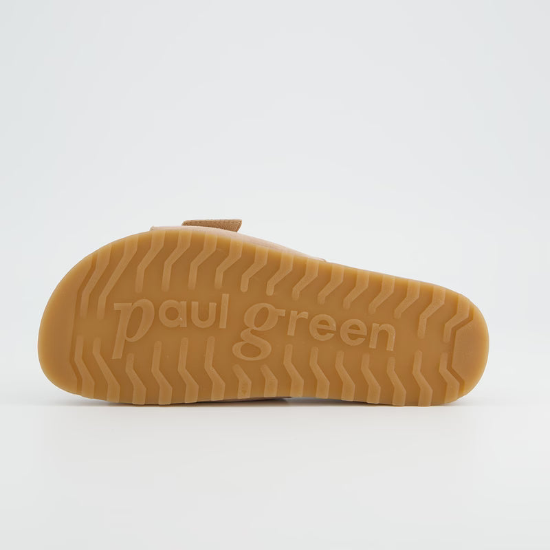 Brown Suede Slide Sandal with Buckle