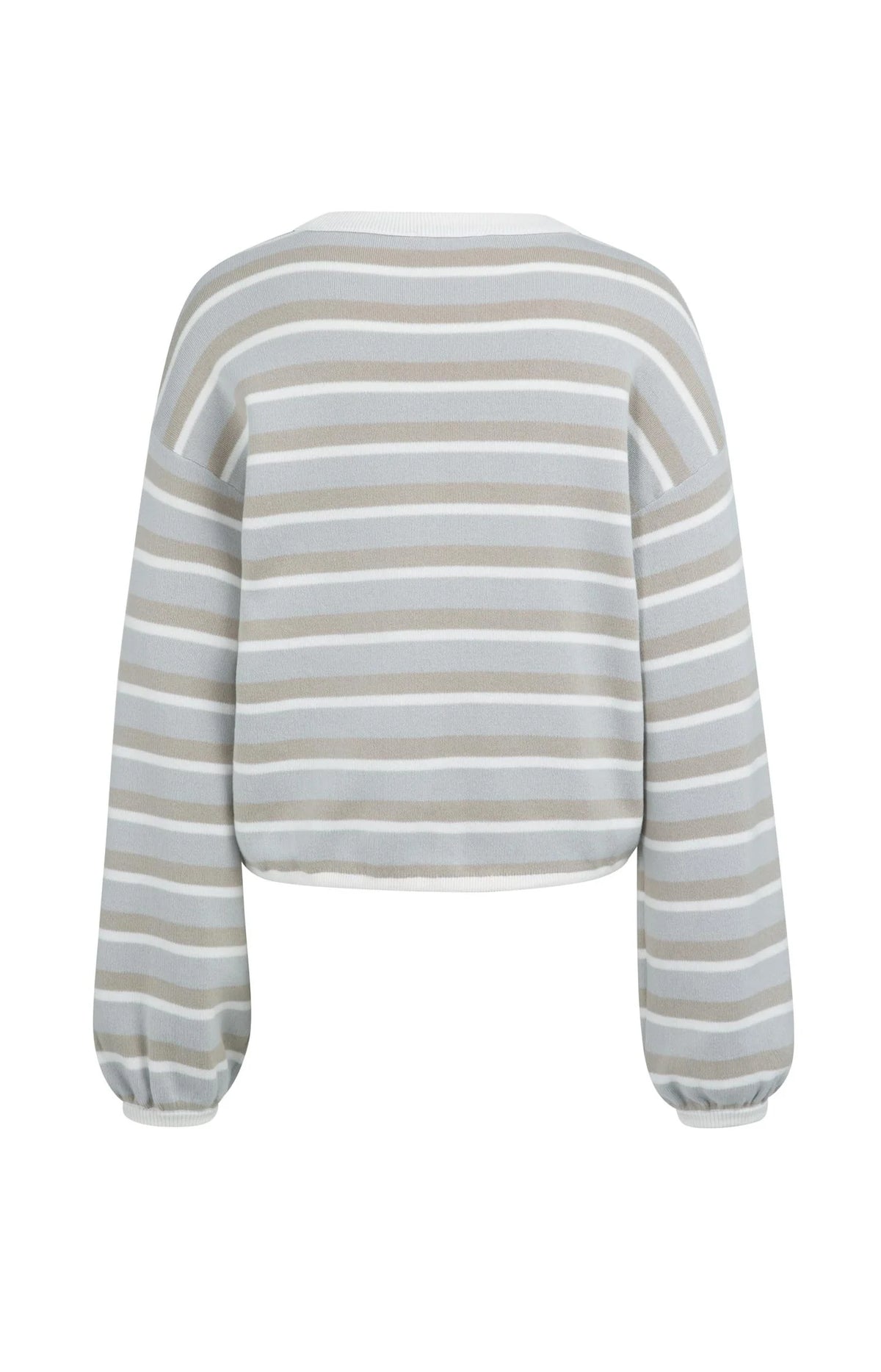 Striped Sweater with Drawstring