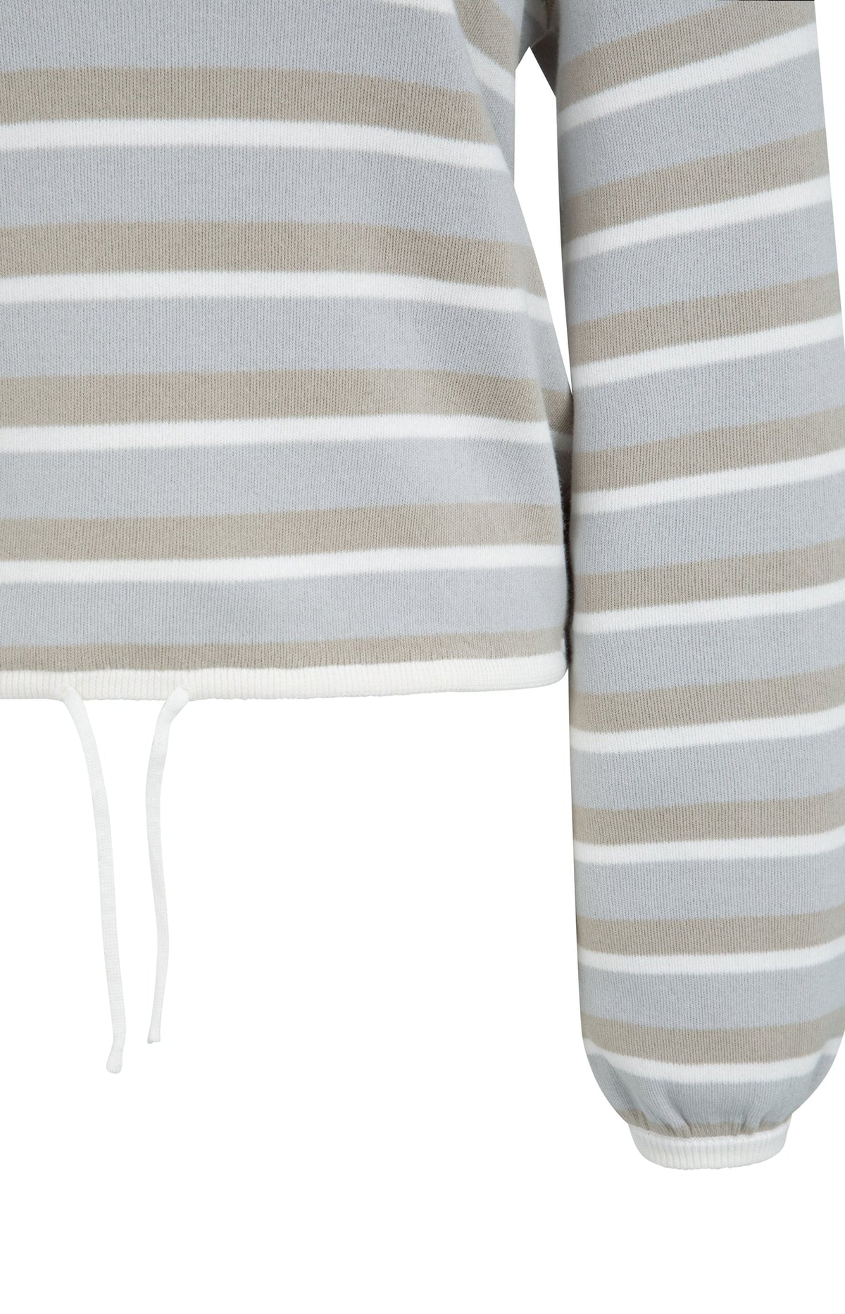 Striped Sweater with Drawstring