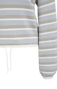 Striped Sweater with Drawstring