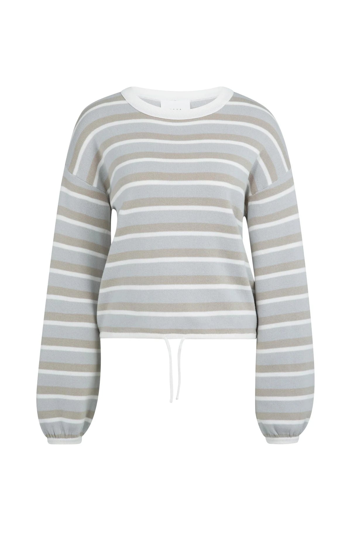 Striped Sweater with Drawstring