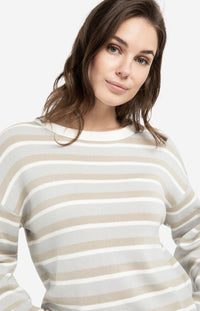 Striped Sweater with Drawstring