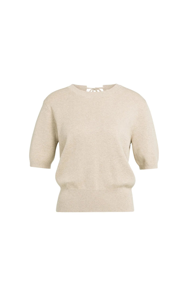 Sweater Open Back Short Sleeves