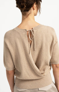 Sweater Open Back Short Sleeves