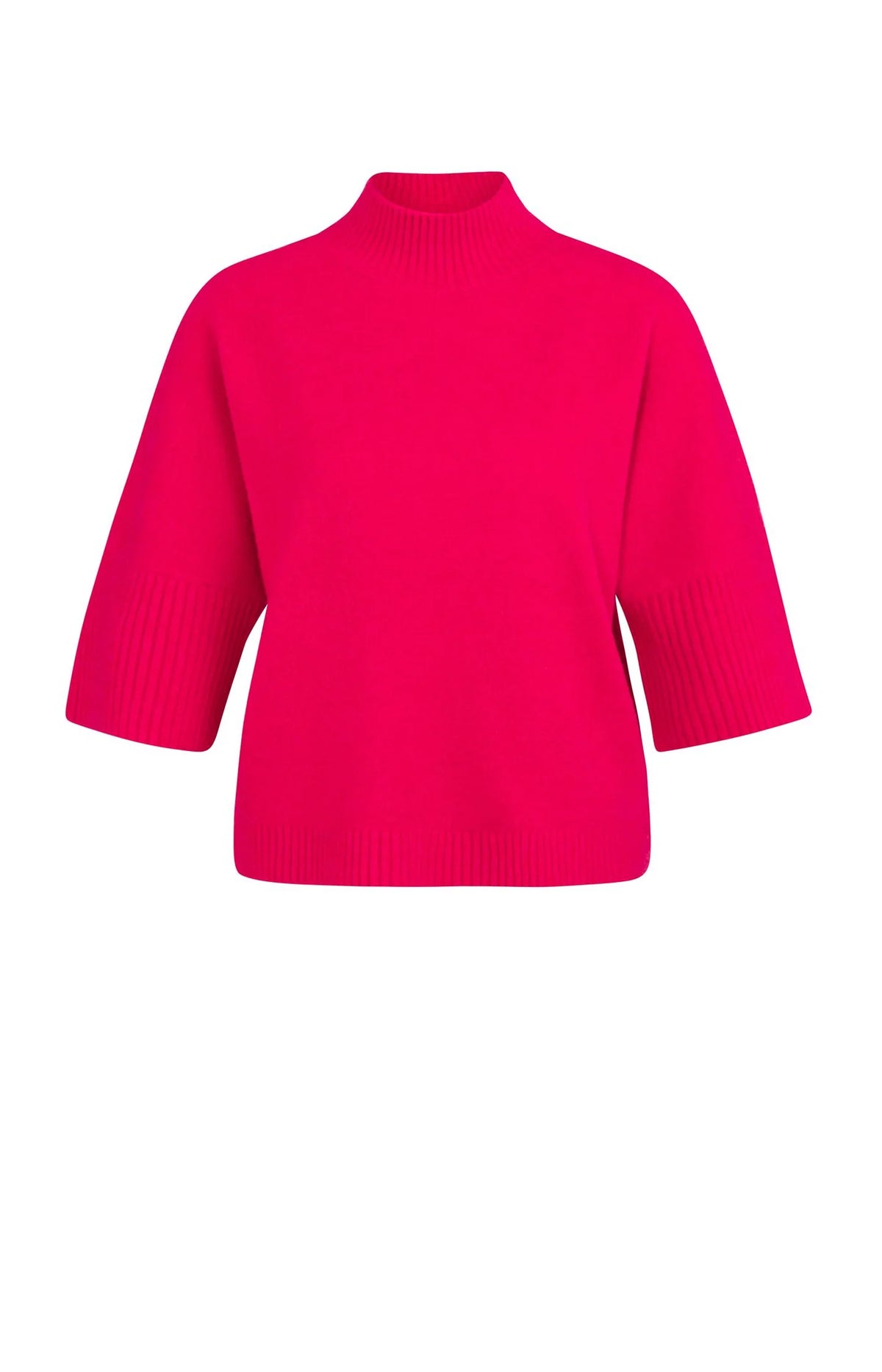 Sweater with Ribbed Three-quarter Sleeves