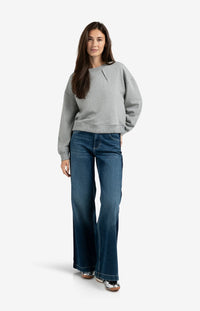 Sweatshirt with pleat details and side drawstring