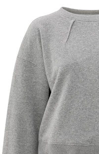 Sweatshirt with pleat details and side drawstring