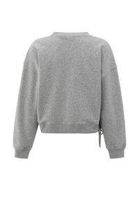 Sweatshirt with pleat details and side drawstring