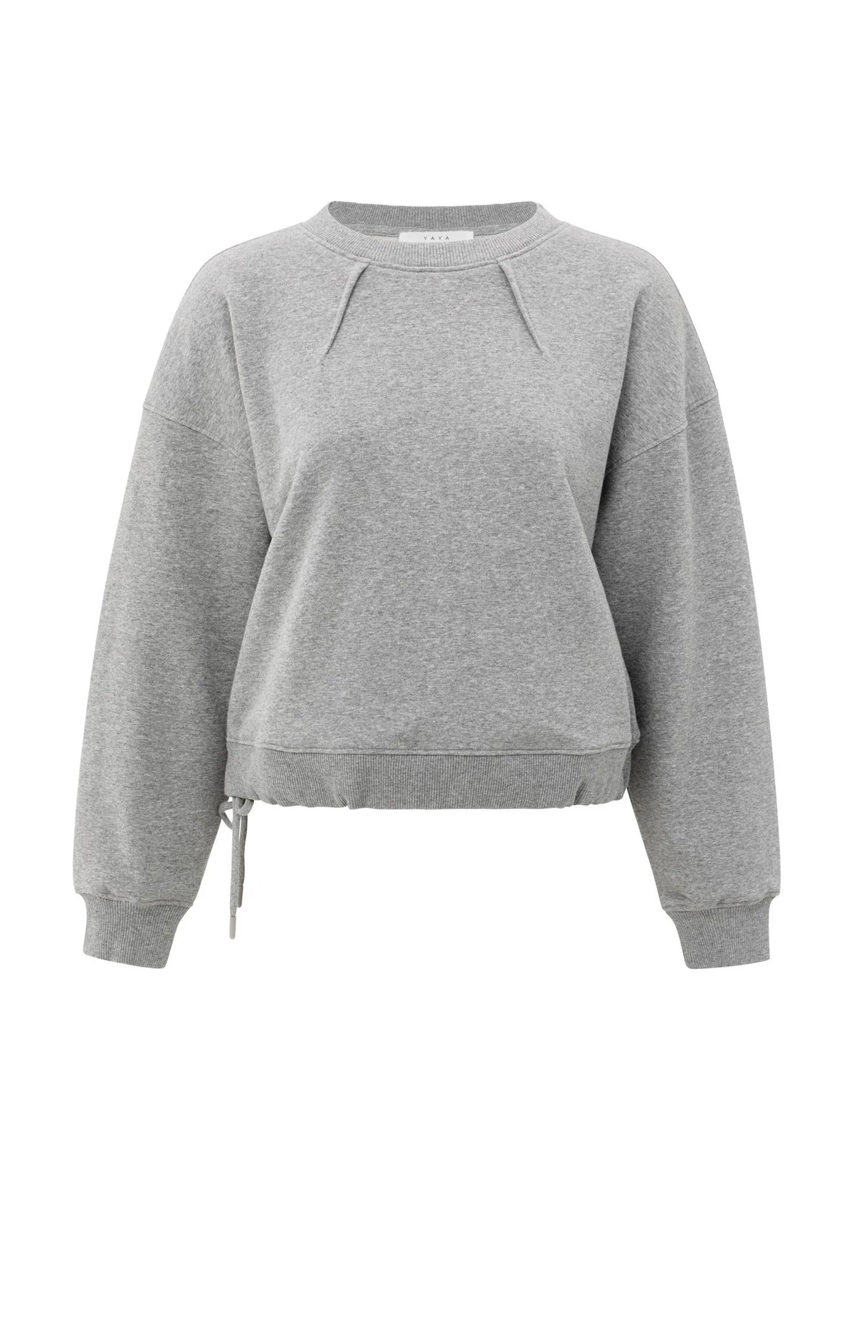 Sweatshirt with pleat details and side drawstring
