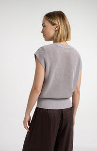 Textured Sweater with V-Neck - YAYA