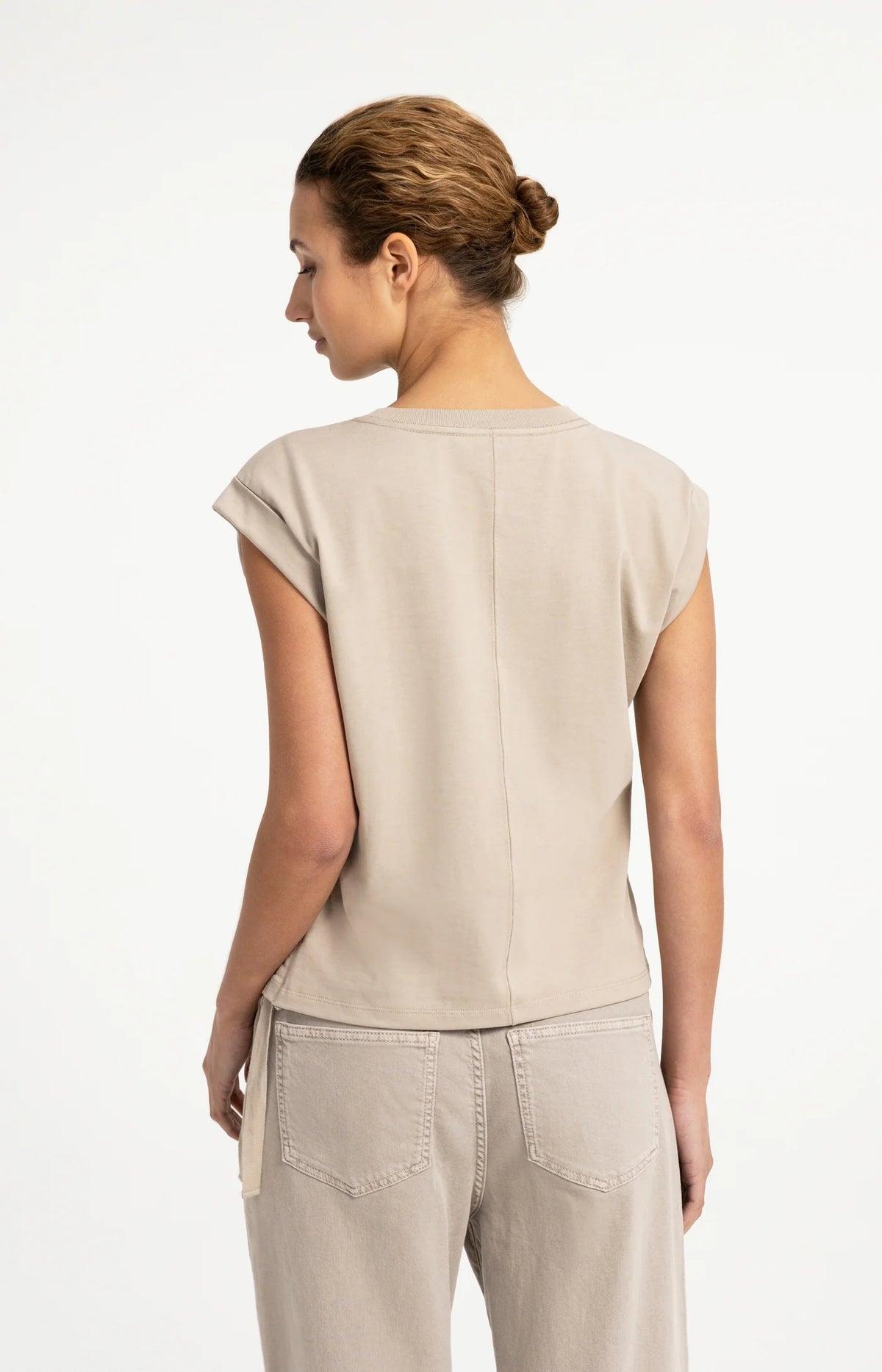 Top With Drawstring Details And Cap Sleeves