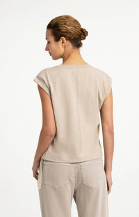 Top With Drawstring Details And Cap Sleeves