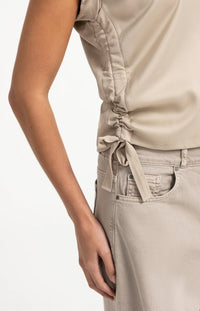 Top With Drawstring Details And Cap Sleeves
