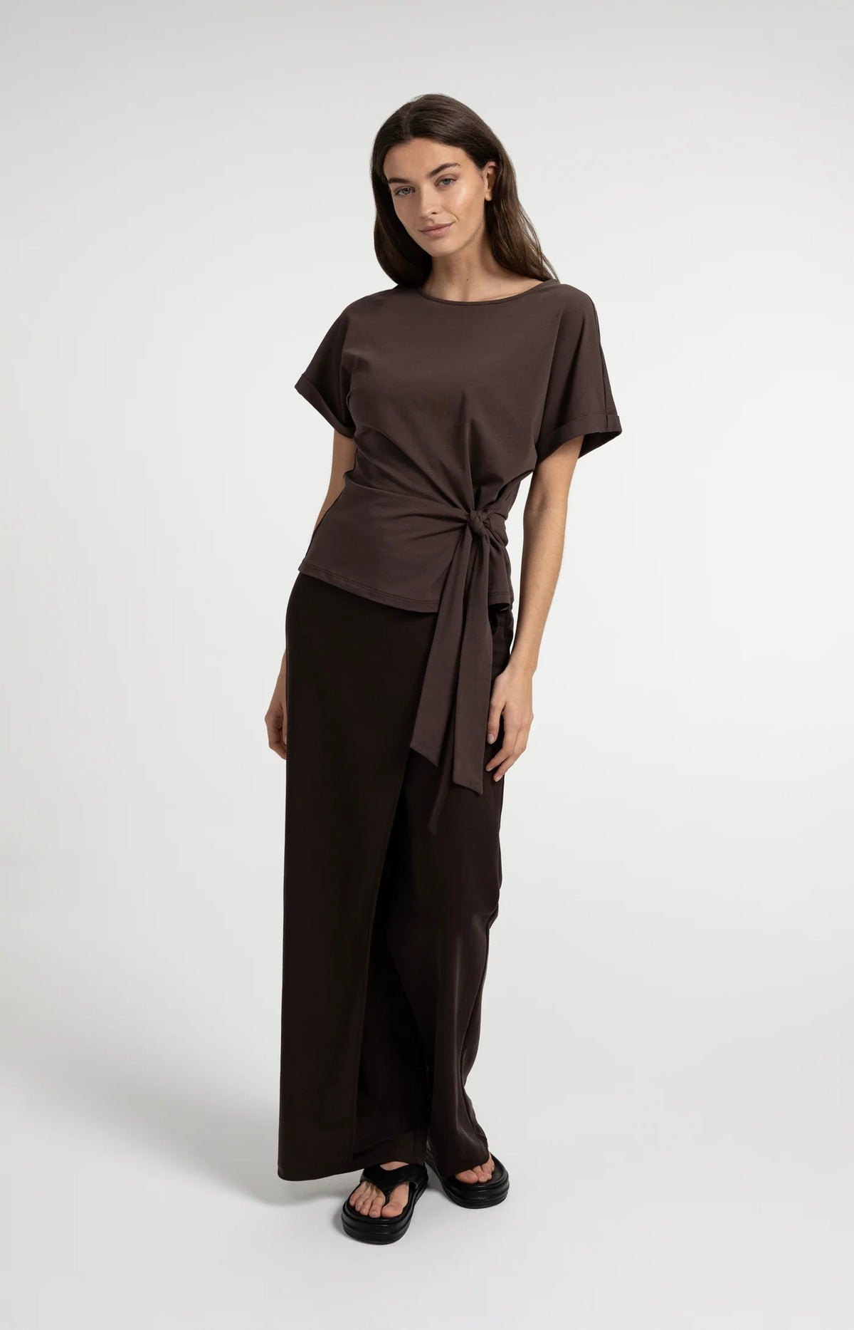 YAYA Crew Neck Cap Sleeve Top