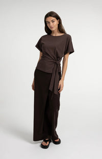 YAYA Crew Neck Cap Sleeve Top