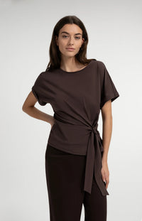 YAYA Crew Neck Cap Sleeve Top