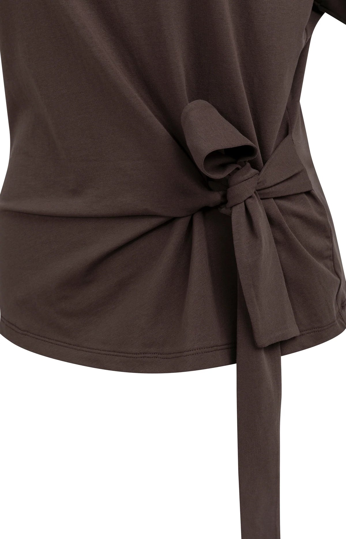 YAYA Round Neck Knot Detail Top