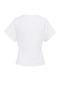 YAYA Round Neck Knot Detail Top